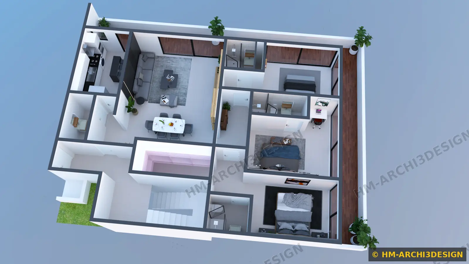 Plan 3D de l’appartement T4